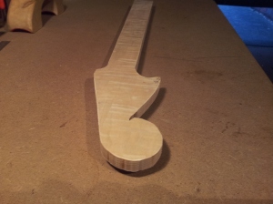 Rough cut neck ready for profiling and sanding.